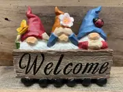 Gnome "Welcome" Resin Garden Statue 7" x 5"