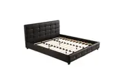 King PU Leather Deluxe Bed Frame Black