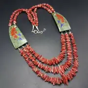 RAYMOND ROSETTA Santo Domingo Pueblo PARROT Spiny Oyster Shell NECKLACE Turquois