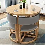Snaweo Office Reception Room Club Table, Small Conference Room Negotiation Table Sets, Kitchen Dining Table Set for 4, Coffee Table and Chair Set, for Family Apartment 31.5 Inch(Gray)
