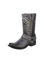 CORRAL Men's Shaded Skull Harness Cowboy Boot Square Toe - A3097