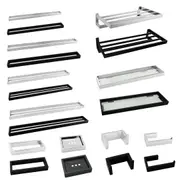 Square Bathroom Accessory Chrome Black Towel Rack Rail Robe Hook Wall Mount SUS304