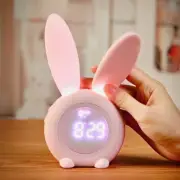 Lovely Rabbit Kids Alarm Clock Children Smart Sleep Trainer Night Lamp