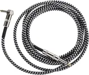 ERINGOGO Braided Audio Cable Right Angle to Straight Connection Durable Black White Woven Jacket for Smart Devices Karaoke Speakers Professional Audio Systems