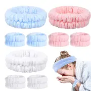 9 Pcs Reusable Spa Microfiber Headband Face Wash Wrist Washband Set