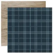 2 Sheets of Echo Park Paper WINTER 12x12 Scrapbook Cardstock - Snow Place Plaid