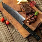 Traditional Japanese Knife Damascus Steel Blade 67 Layers Kiritsuke Chef Santoku