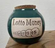 Muddy Waters "Lotto Money” Novelty Funny Joke Ceramic Jar w/ Cork