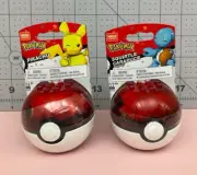 Pokemon Mega Construx Pikachu & Squirtle Building Blok Set Poke-Ball Collectable
