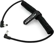 Alvin's Cables DC Power Cord 5.5 x 2.1mm DC Male Right Angle Coiled Power Cable for Atomos Shogun Monitor Blackmagic Video Assist Transmitters Receivers