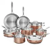 Imarku Stainless Steel Pots and Pans Set, 14PCS Kitchen Cookware Sets with Lids