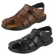 Moza-x Mens Closed Toe Leather Sandals - B-207814