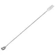 Bar Mixing Spoon, Stainless Steel Cocktail Spoon 16 Inch Spiral Pattern - Silver