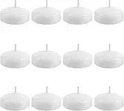 Thleunei 12 Pack Floating Candles 2” 6 Hour White Unscented Dripless Wax Discs, Floating Candles for centerpieces, Cylinder Vases, Wedding, Party, Pool, Holiday