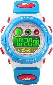 [cofuo] Kids Digital Sport Watch for Boys Girls, Kid Waterproof Electronic Multi Function Casual Outdoor Watches, 7 Colorful LED Luminous Alarm Stopwatch Wristwatch