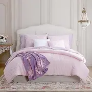 Shabby Chic - King Comforter Set, Reversible Cotton Bedding with Matching Shams, Vintage-Inspired Home Decor for All Seasons (Aiden Rose, King)