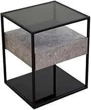 Nightstands Creative Square Black Bedside Table Rack Locker Living Room Coffee Table Side Cabinet Bedroom Storage Drawer Bedside Table Bedside Tables (Color : C)