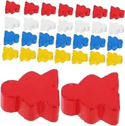 EXHUMKY 40pcs Wooden Chess Pieces for Board Games Unique Checker Pieces Set Colorful and Sturdy Wooden Figurines for Classroom and Home