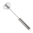 HG Stainless Steel Egg Whisk Semi Automatic Egg Beater Hand Push Rotating Whisk
