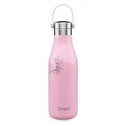 O'Helo 500ml Double Walled Insulated Drink Bottle With Etched Blossoms - Pink