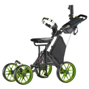 CaddyTek CaddyCruiser ONE Pro Folding 4 Wheel Golf Buggy Lime + Removable Seat
