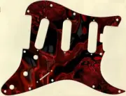 Stratocaster Pickguard Custom to fit Fender SSS 11 Hole ELITE Fractal Blood