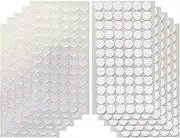 Vkey Transparent Sticky Back Thin Clear Dots with Adhesive Hook & Loop Coins Tapes (1.5cm/216pairs)