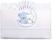 PEKITAS Bebe 3-Piece Flannel Bedding Set for Cot Bed 60 x 120 cm 100% Cotton Blue Made in Portugal