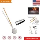9 Inch Turning Pizza Peel with Adjustable Wood Handle - Lightweight and Durable