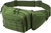 Multifunctional Belt Bag | Camping Waist Pack with 5 Pockets, Adjustable Strap for Sports, Travel, Running & Hiking, Army Green