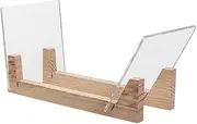 KAIU Vinyl Record Storage Holder - Stacks up to 50 Albums, 7 or 12 inch - Solid Wood Stand with Clear Acrylic Ends - Display Your Singles and LPs in this Modern Portable Rack Unit - Patent Pending (Standard, Natural)