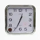 Square Basic Wall Clock with Silent Movement in Silver 33cm