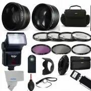 FLASH + WIDE ANGLE LENS + ZOOM LENS + CASE + ACCESSORIES FOR LUMIX DMC-FZ200