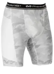 Boy S MCDAVID Hex Thin Padded Compression Sliding Shorts White Gray Camo 22-24"W