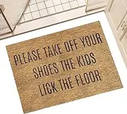 Funny Welcome Mat, Please Take Off Your Shoes Door Mat, Non-Slip Front Door Welcome Mat, Washable Entrance Doormat, Anti-Slip Kitchen Rugs for Outdoor and Indoor