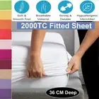 Soft Breathable Fitted Sheet Only 2000TC Deep Pocket King/Queen/Double/K Single