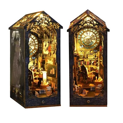 LORDLDS Book Nook Miniature House Kit DIY Wooden Dollhouse Bookends for Books...