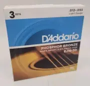 D'Addario EJ16-3D Phosphor Bronze Light Acoustic Guitar Strings 3 Sets EJ16-3D