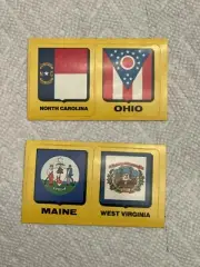 Post Cereal Premiums State Flag Stickers Gag Inc. Kelloggs NC OH ME WV