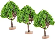 3pcs Miniature Model Trees with Base for DIY Crafting Realistic Fake Trees for Woodland Street Architecture Scenery Durable and Landscape Accessories