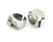 Adjustable Ring Antique Silver Plated brass (18mm 7.5US inner size) 3360