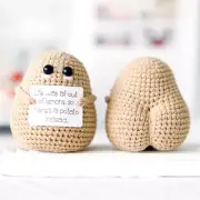 Cute Positive Potato Energy Crochet, Emotional Support Plush, Stress Relief Gift