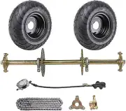 810mm Go Kart Rear Axle Kit 6" Wheels Brake Assembly ATV Quad Buggy Drift Trike