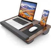Portable Large Lap Desk, can accommodate up to 17 inch Laptop Desk, Equipped with Wrist pad, Mouse pad, Tablet Phone Slot, Portable Handle, Cushion.