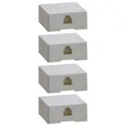 4x 1 Port Telephone Phone Surface Mount Box Wall Plate Jack RJ12 RJ11 6P6C White