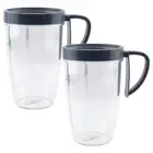 2 Pack 24 oz Tall Cups with Handled Lip Ring for NutriBullet 600W 900W NB-101