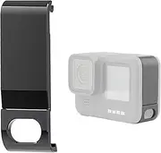 Replacement Side Door for GoPro Hero 12/11/10/9 Black Aluminum Alloy Removable Battery Cover Protective Type-C Charging Port Adapter Repair Part Camera Accessories (Black)