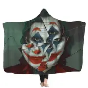 Fragments Of Clown Face 3D Hooded Blanket Wearable Flannel Throw Blanket Cloak