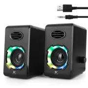 OROW Computer Speakers,USB Powered Desktop Speakers with 6 Lights Modes,Bluet...