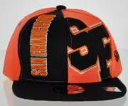 NEW! FLAT BILL SNAPBACK BALL US SAN FRANCISCO CALIFORNIA CAP HAT BLACK ORANGE